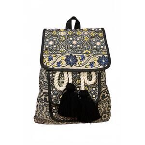 NEW URBANISTA women's hand-beaded front pocket backpack in moon flower